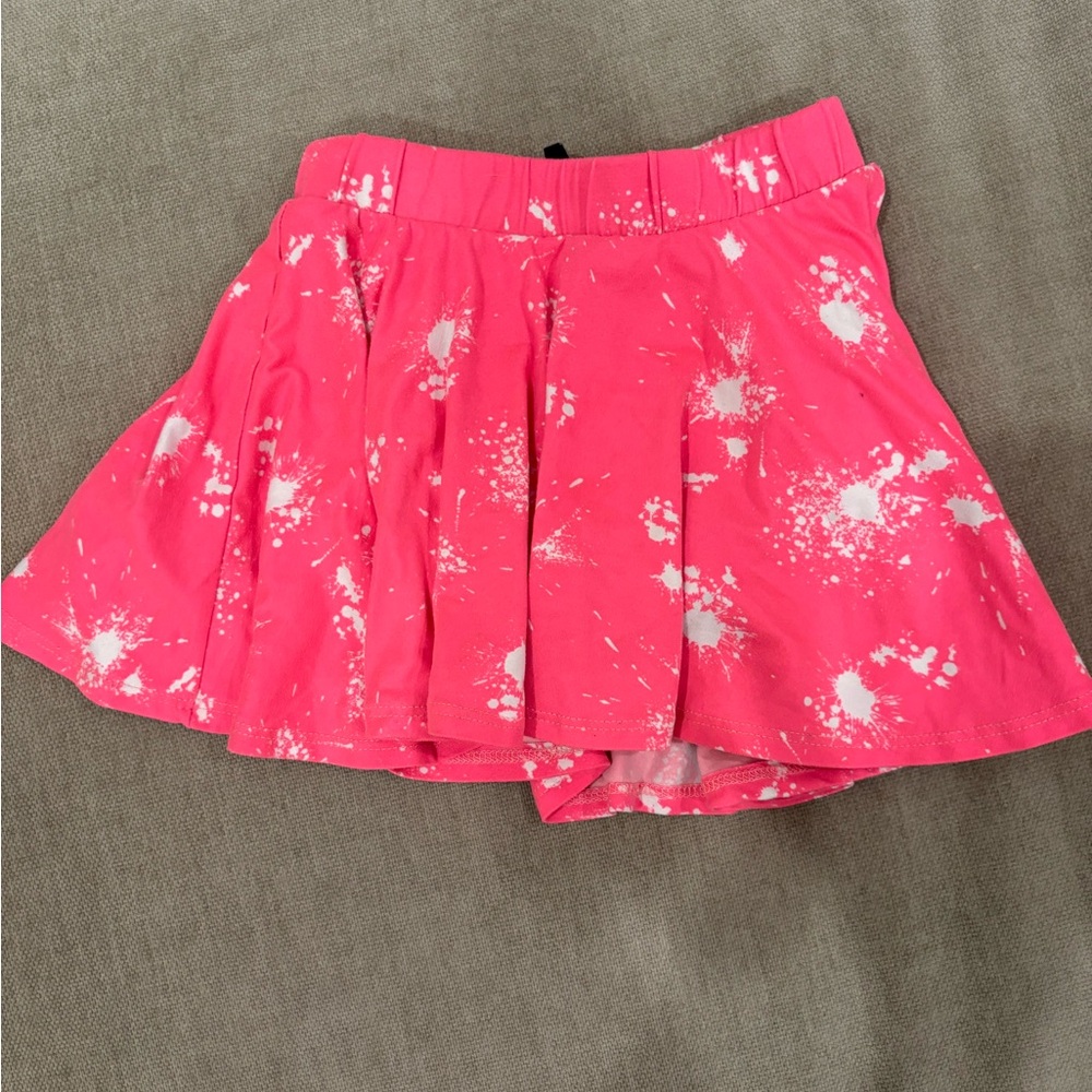 Vibrant Pink Splatter Kids Skort